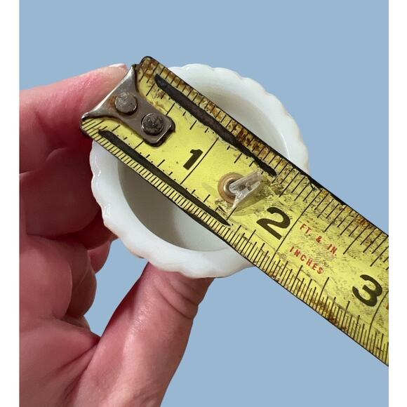 Vtg Miniature White Opaline Milk Glass Candle Stick Column Doll House Retro Gift - Picture 3 of 4